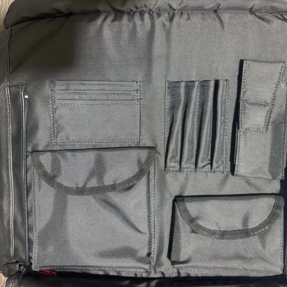 DELL Black Leather Executive Brief Case Laptop Travel Bag Office (17x13)
